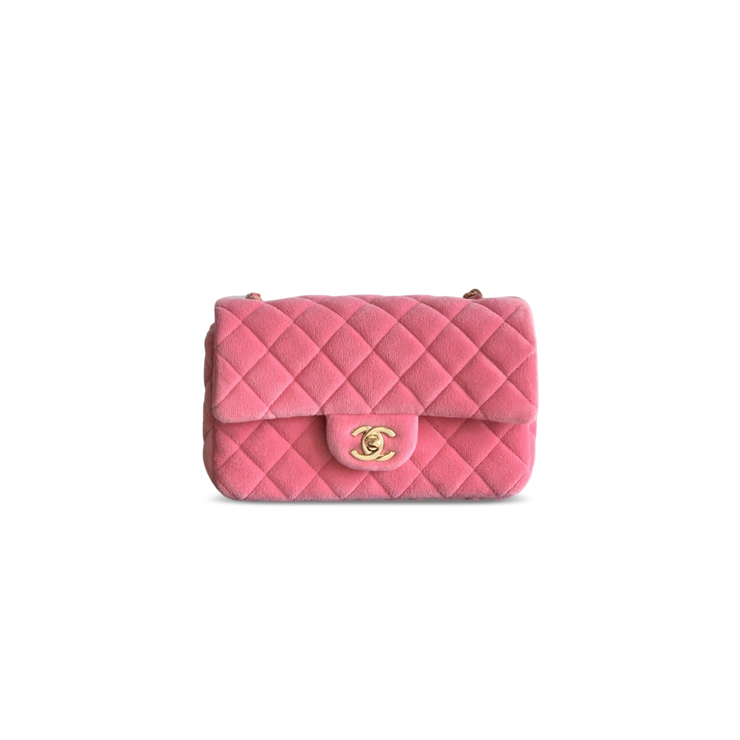 CHANEL MINI CLASSIC HANDBAG VELVET (20*12*6cm)